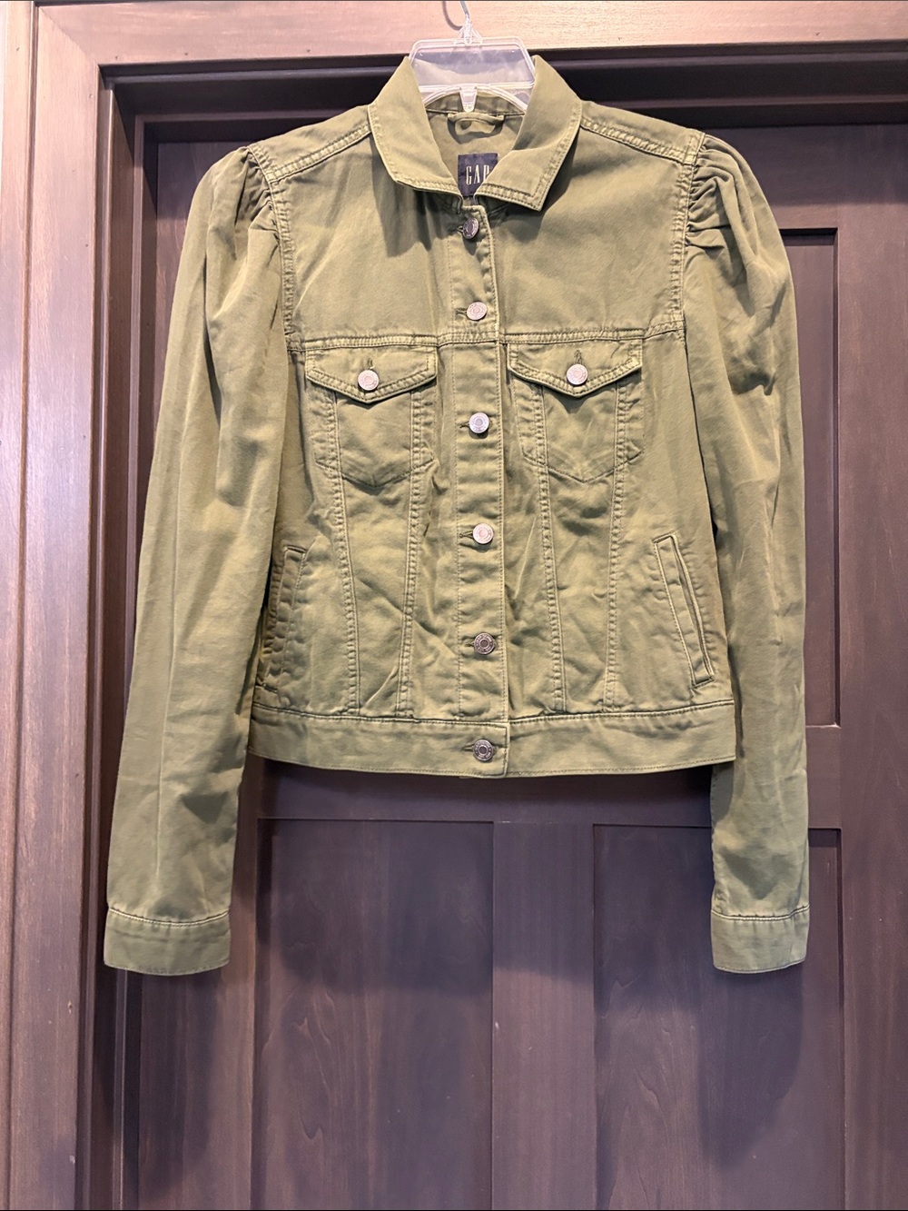GAP  Green Button-Front Jean Jacket